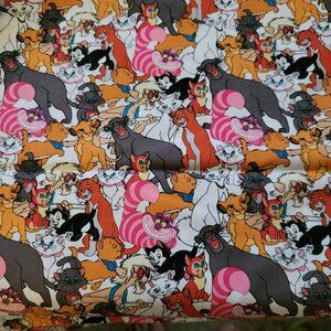Disney Cats Fabric 24" x 44" Jungle Book, Alice in Wonderland * More!